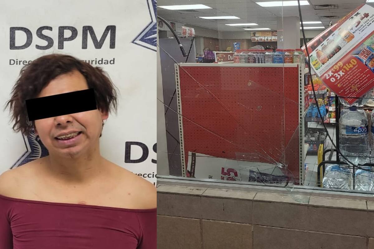 Lo arrestan por romper cristal de una tienda