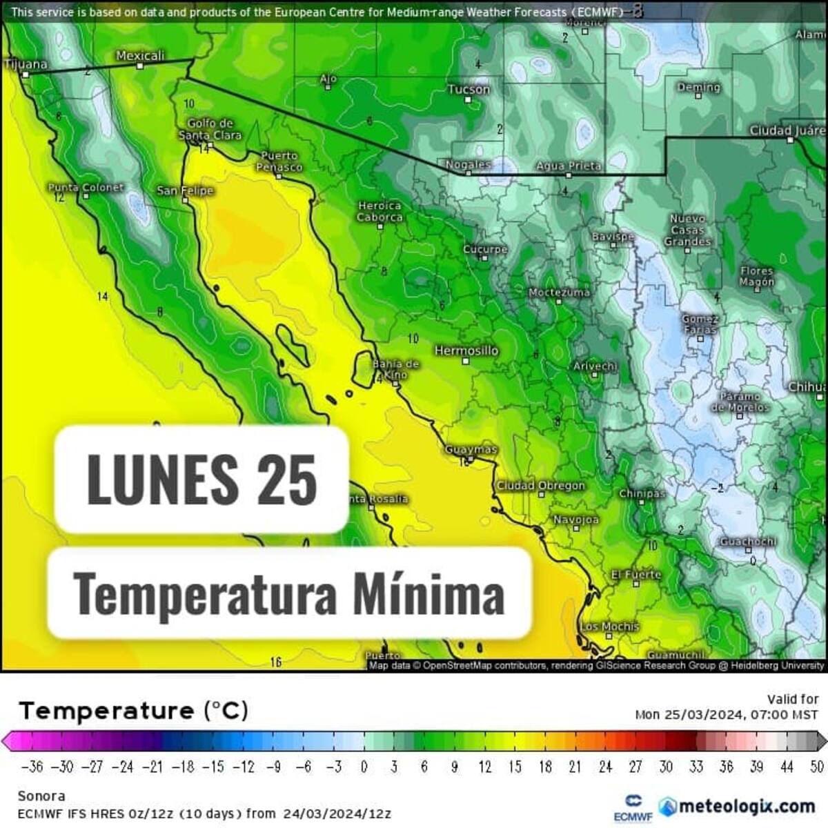 Se espera frío en Sonora para este día y que las temperaturas mínimas no pasen los 15 grados.
