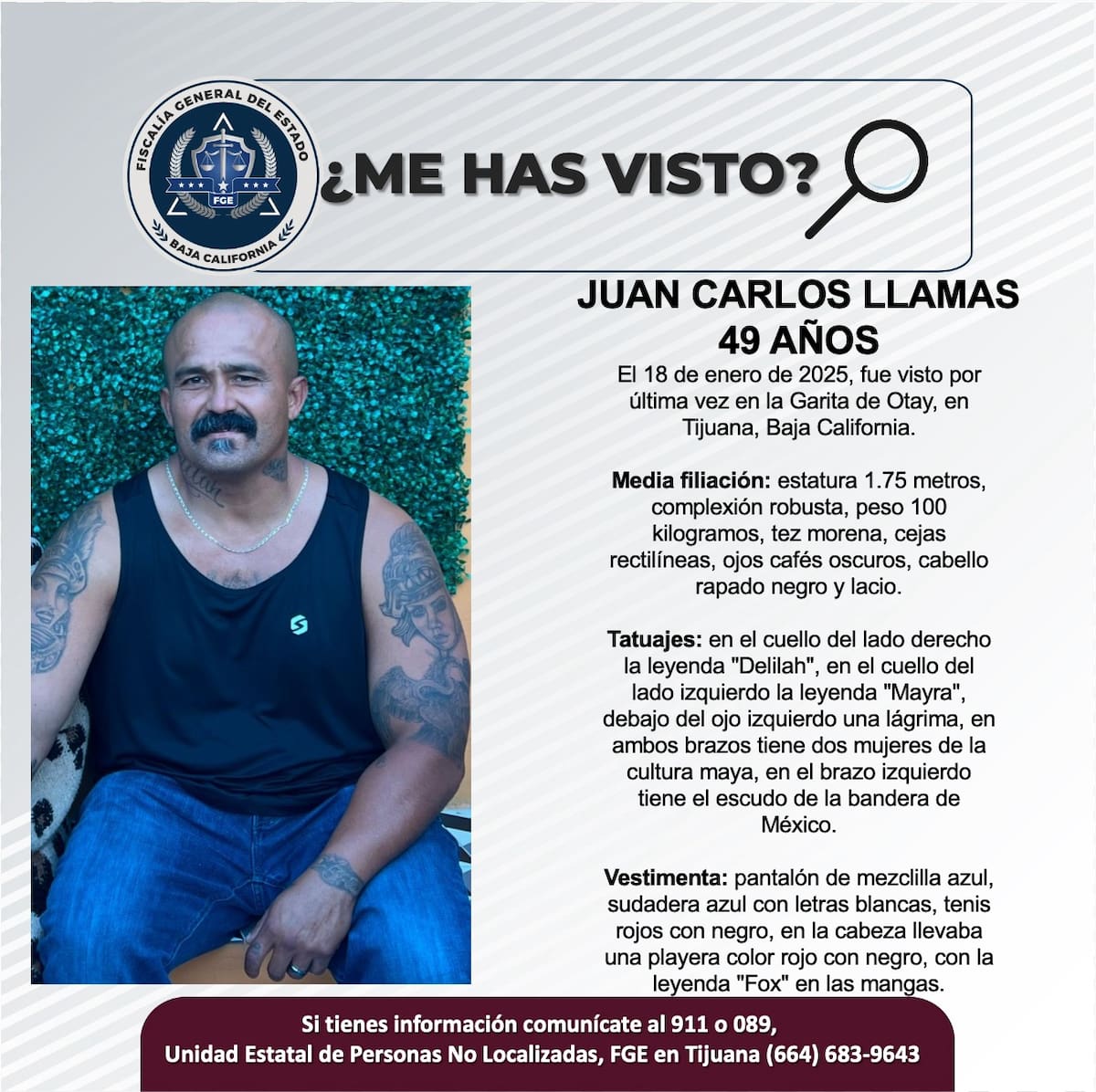 Jairo Mendiola Antonio fue visto por última vez el 18 de enero de 2025.