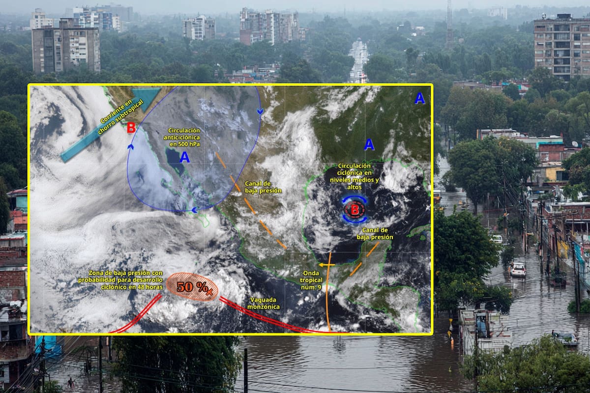Las ciudades donde lloverá de manera muy fuerte el martes y el miércoles