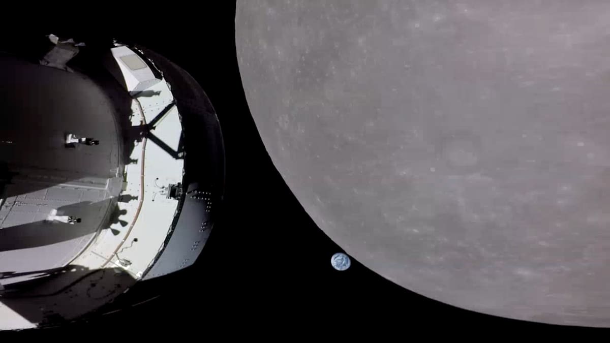 El momento exacto en que la Tierra "desaparece" tras la Luna es la antesala del histórico viaje tripulado de Artemis (NASA , Artemis I)