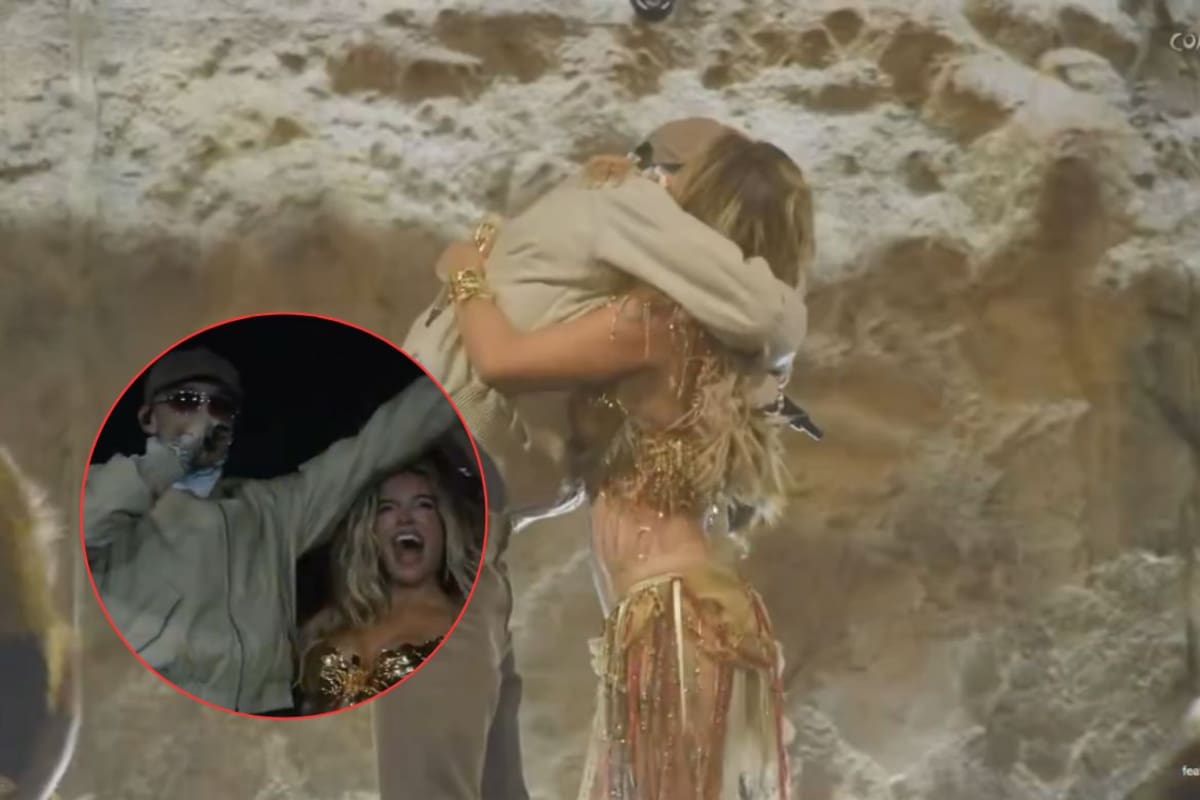 Peso Pluma sale como invitado especial de Karol G en el cierre de Coachella y desata la locura del público