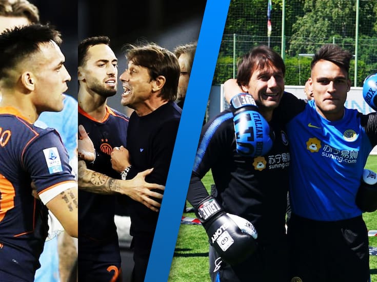 VÍDEO: La vez que Lautaro Martínez y Antonio Conte boxearon en un entrenamiento del Inter