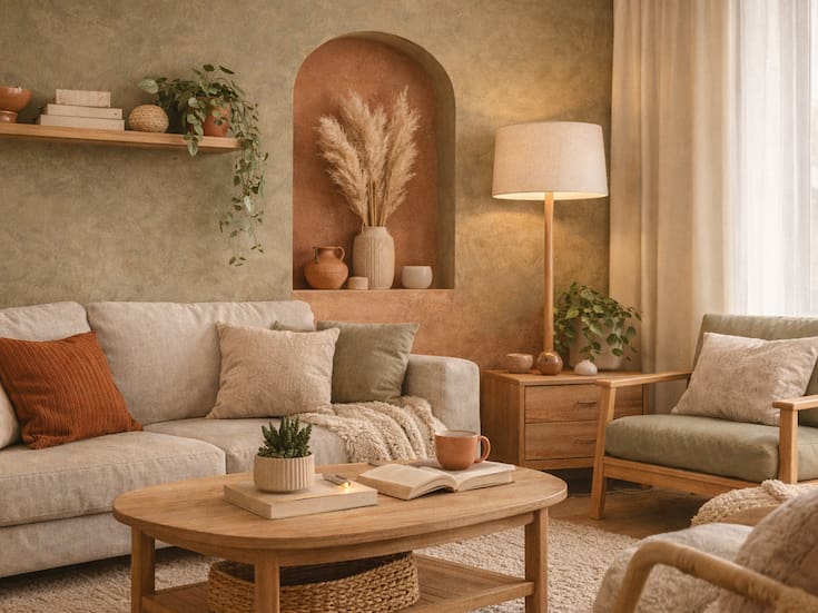 Tendencias hogar 2026: colores tierra, minimalismo real y hacks para ampliar espacios pequeños