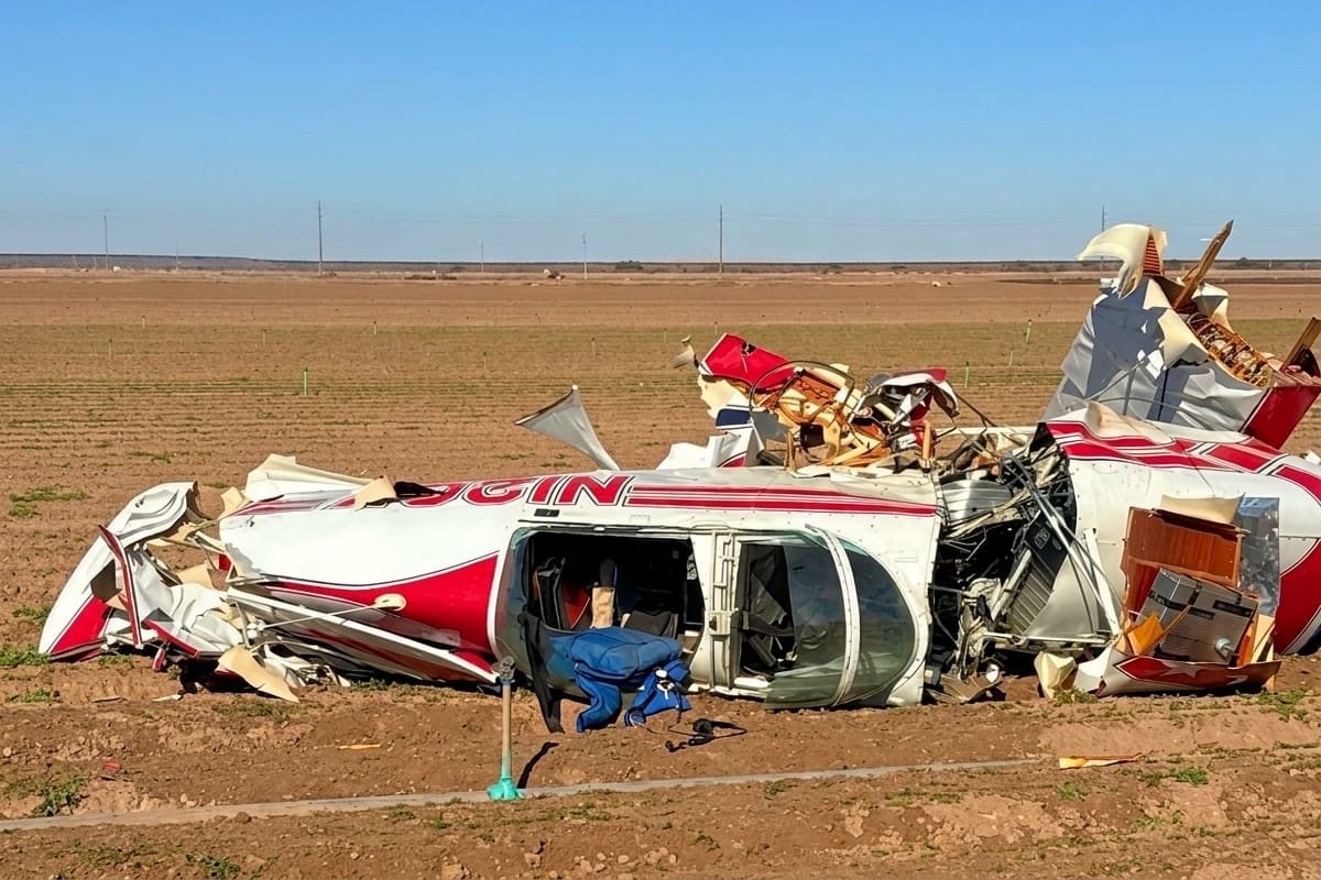 Avioneta se estrella en un campo agrícola de Yuma; piloto resulta herido