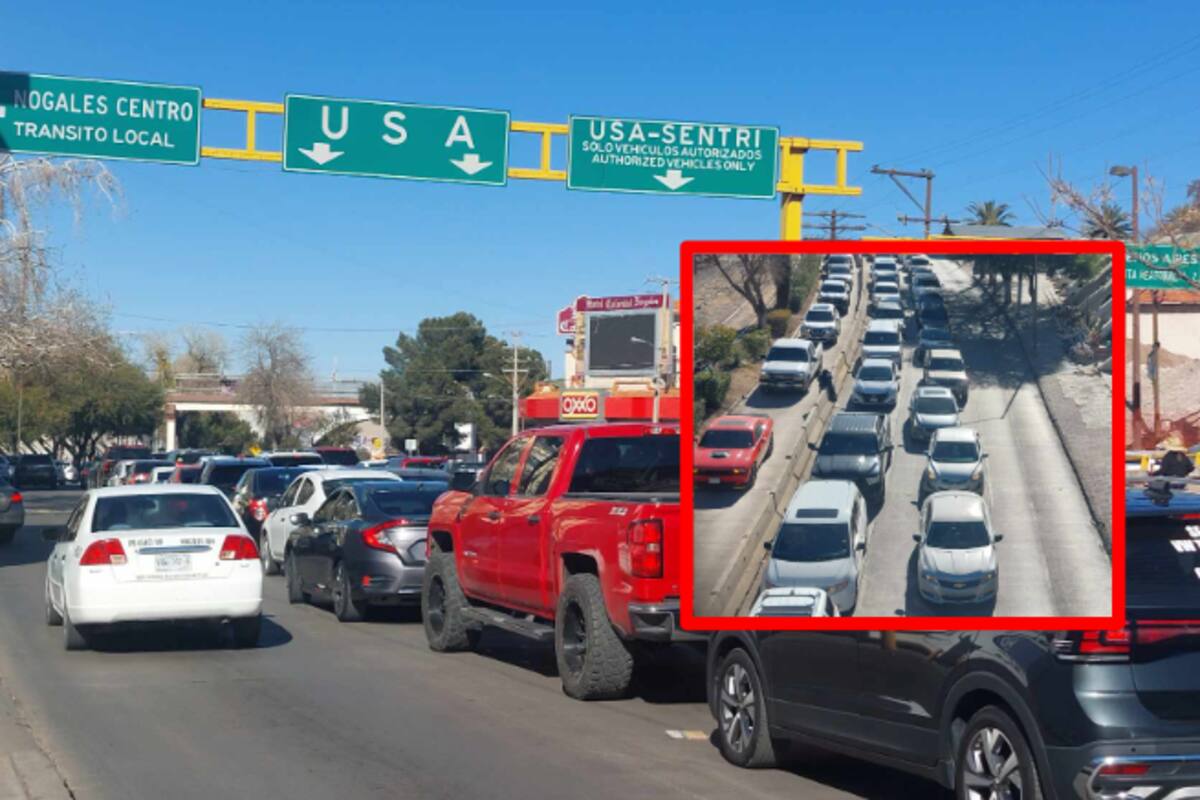 Largas filas en garitas de Nogales