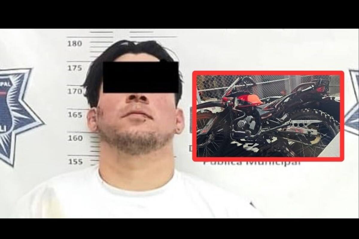 Motociclista detenido con navaja y orden de aprehensión por robo