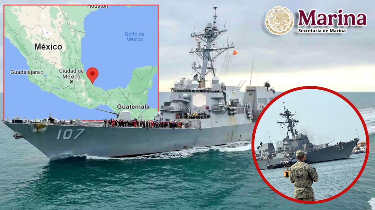 USS Gravely atraca en Veracruz: su misión es logística, asegura la Marina tras despliegue de seguridad de EU. FOTO: Especial