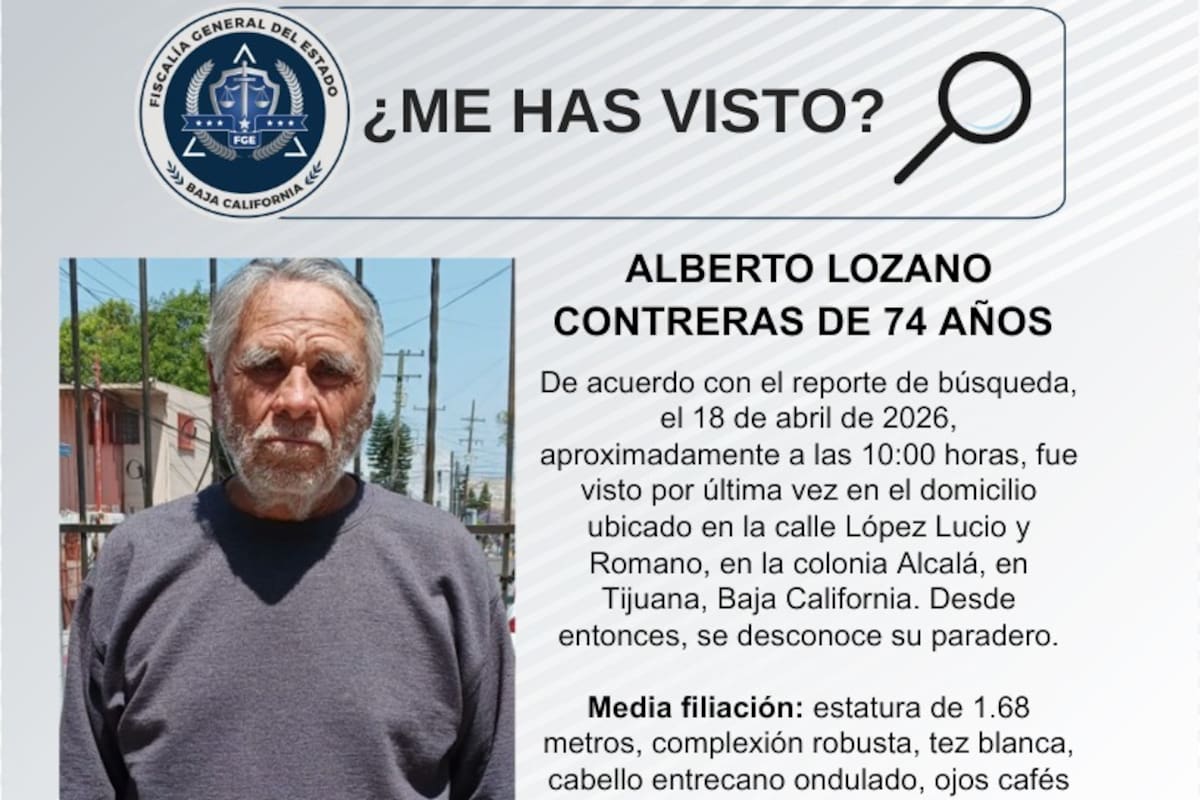 Se busca a Alberto Lozano Contreras de 74 años