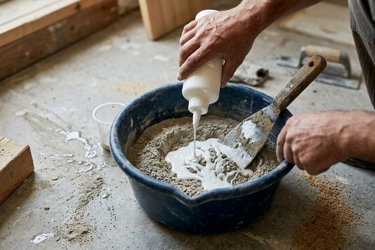 La mezcla de cemento con pegamento blanco que recomiendan para pequeñas obras en casa por su capacidad para mejorar el agarre, aportar flexibilidad y ayudar a reducir las grietas