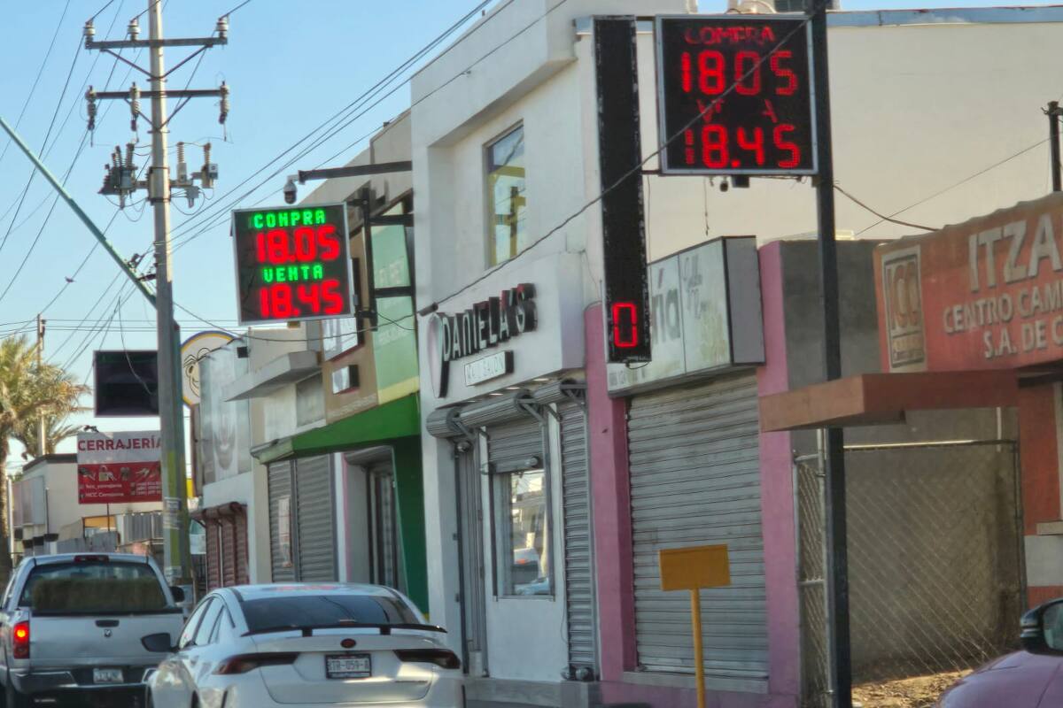 Dólar en 18.45 pesos en casas de cambio en Mexicali