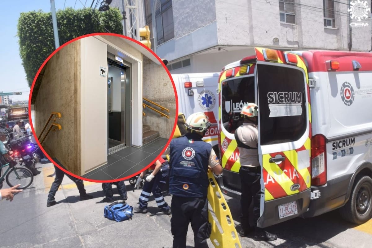 Accidente en León: Elevador colapsa en Banco Azteca y deja cinco lesionados