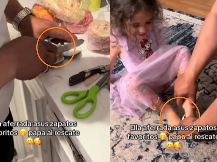 “Ella, aferrada a sus zapatos favoritos, y el papá al rescate”: padre se vuelve viral por arreglar los zapatos que le quedaban pequeños a su hija