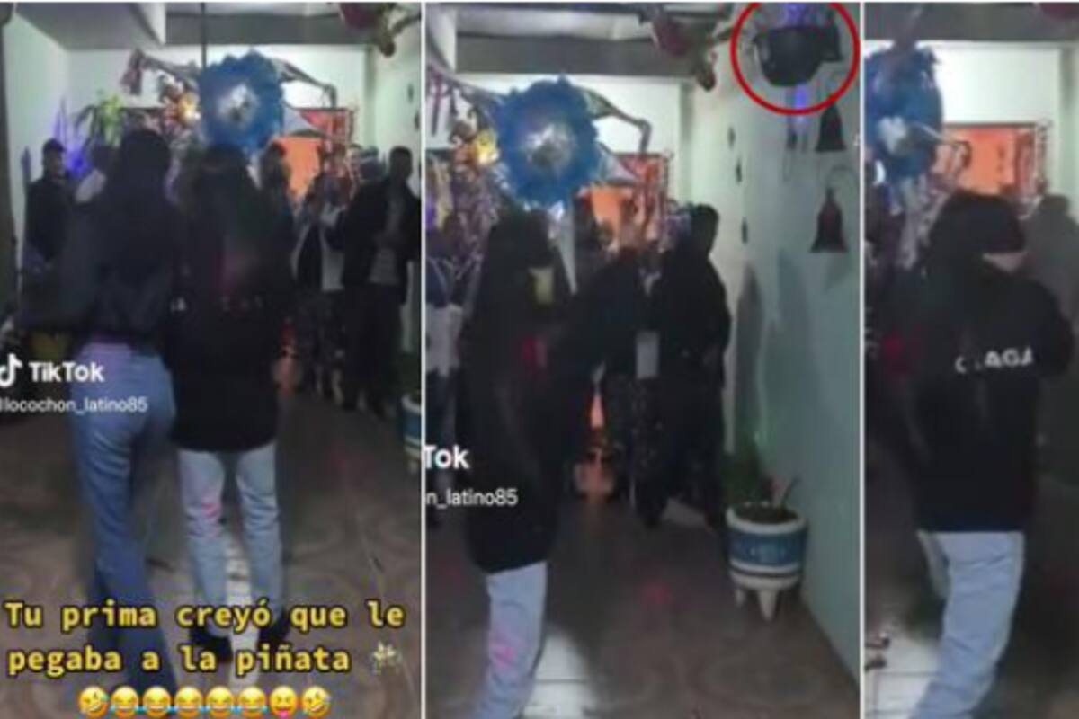 TikTok: Mujer creyó que estaba golpeando la piñata y terminó rompiendo una maceta