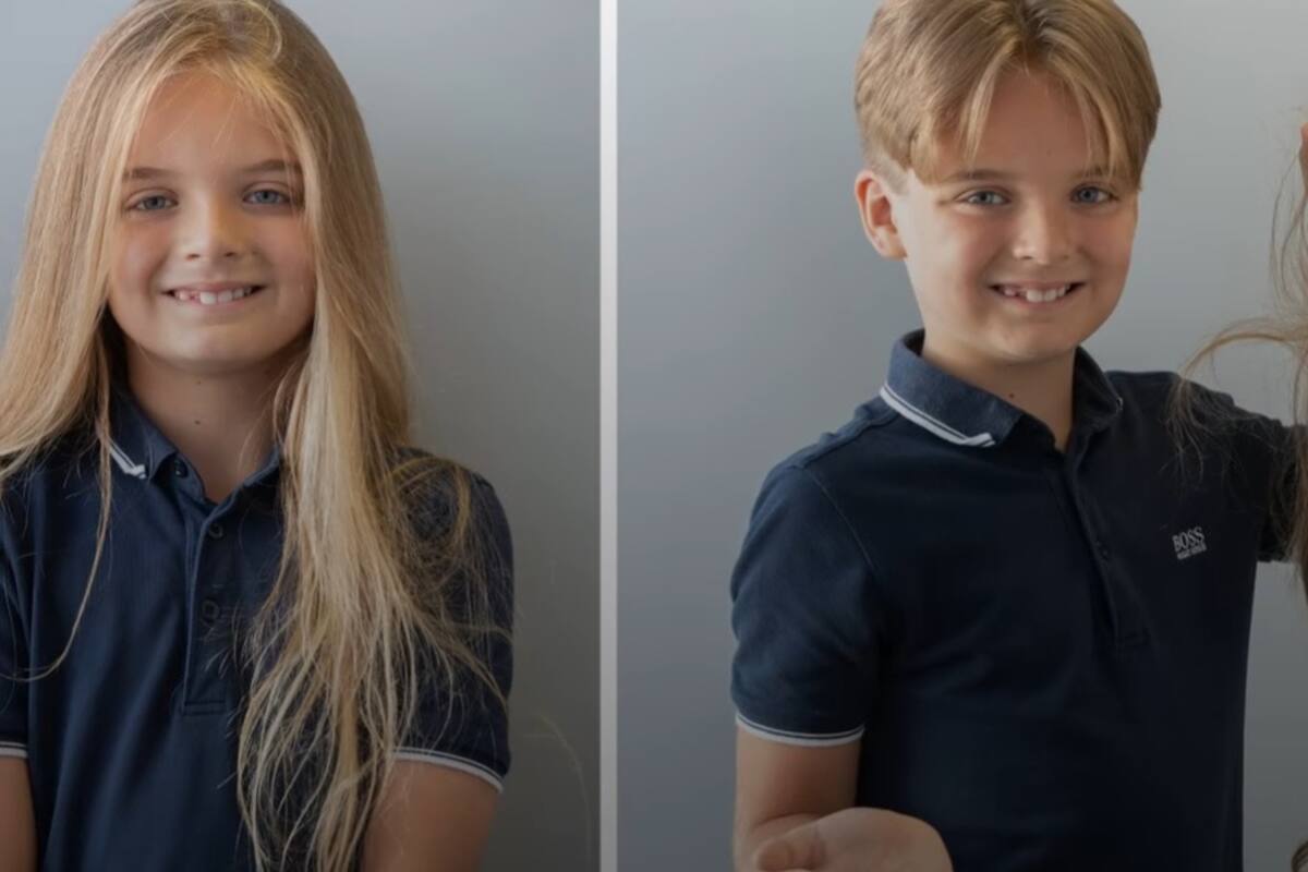 Niño se corta el pelo por primera vez y lo dona para pelucas oncológicas