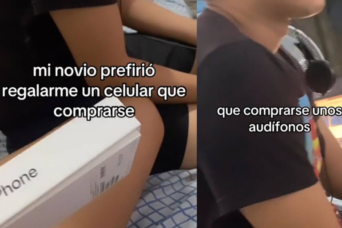 Los audífonos de este hombre se estaban despedazando, pero prefirió comprarle un celular nuevo a su novia