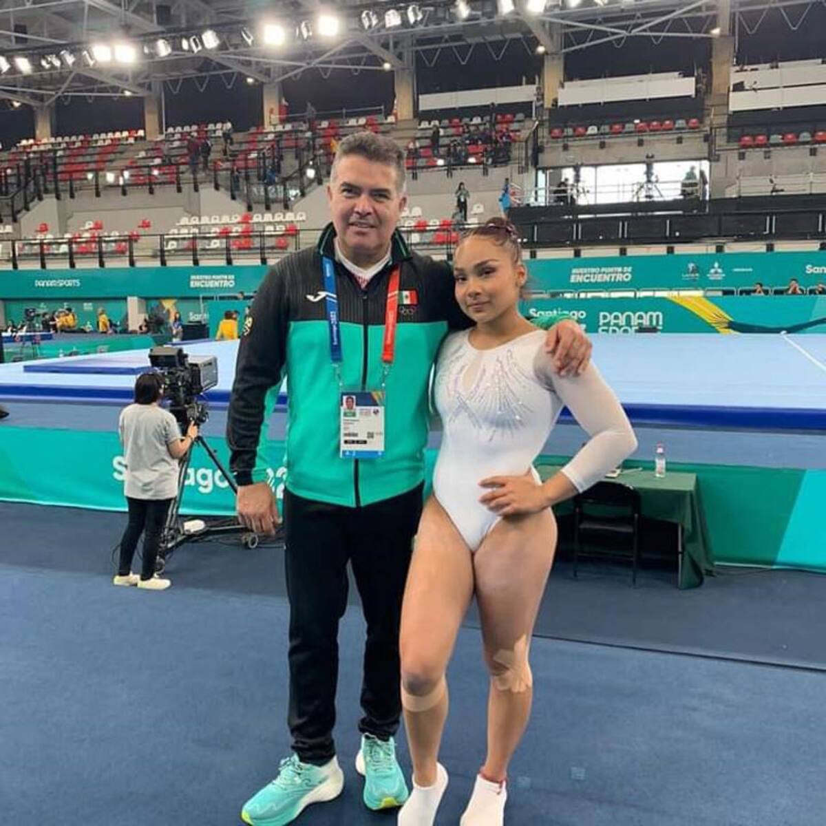 La ensenadense Natalia Escalera y su entrenador Pavel Oceguera Ornelas.