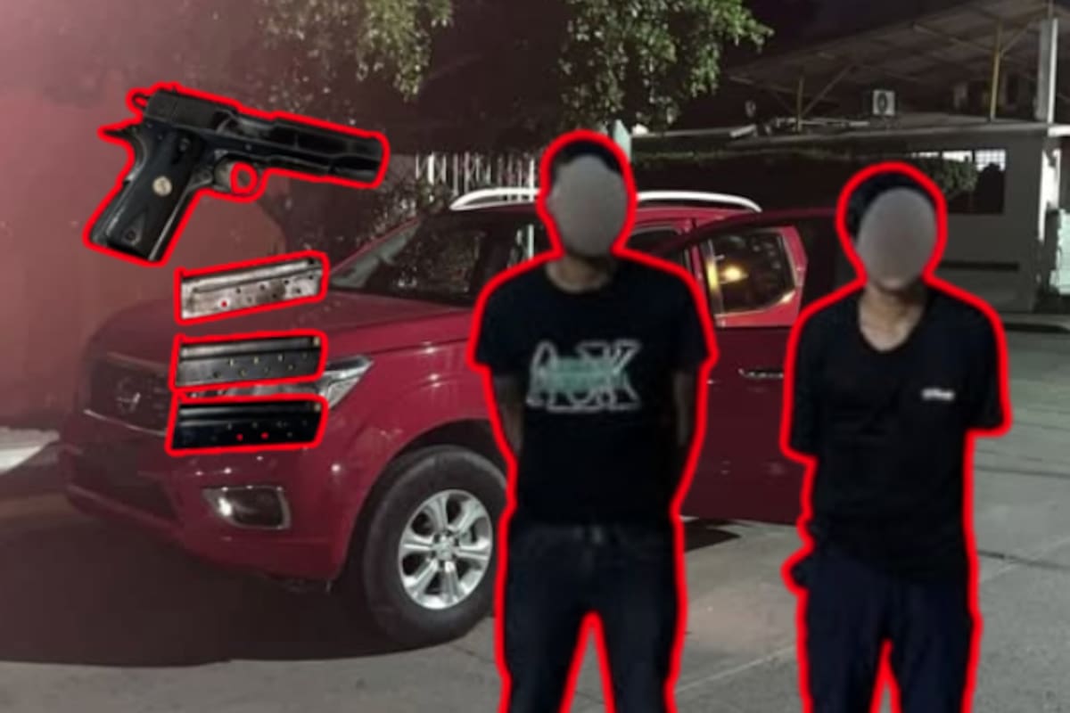 Detienen a dos personas con arma y camioneta robada durante operativo en Culiacán