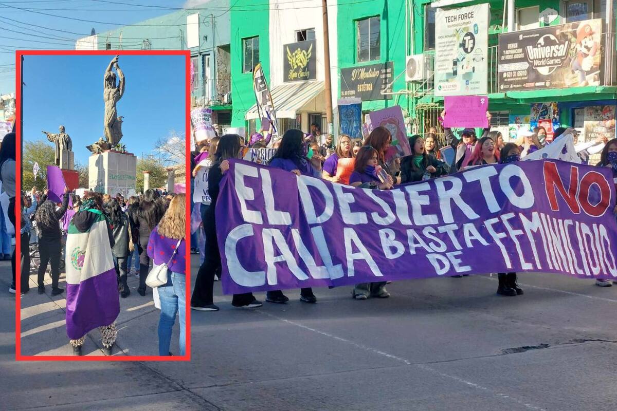 Marchan colectivos feministas en Nogales
