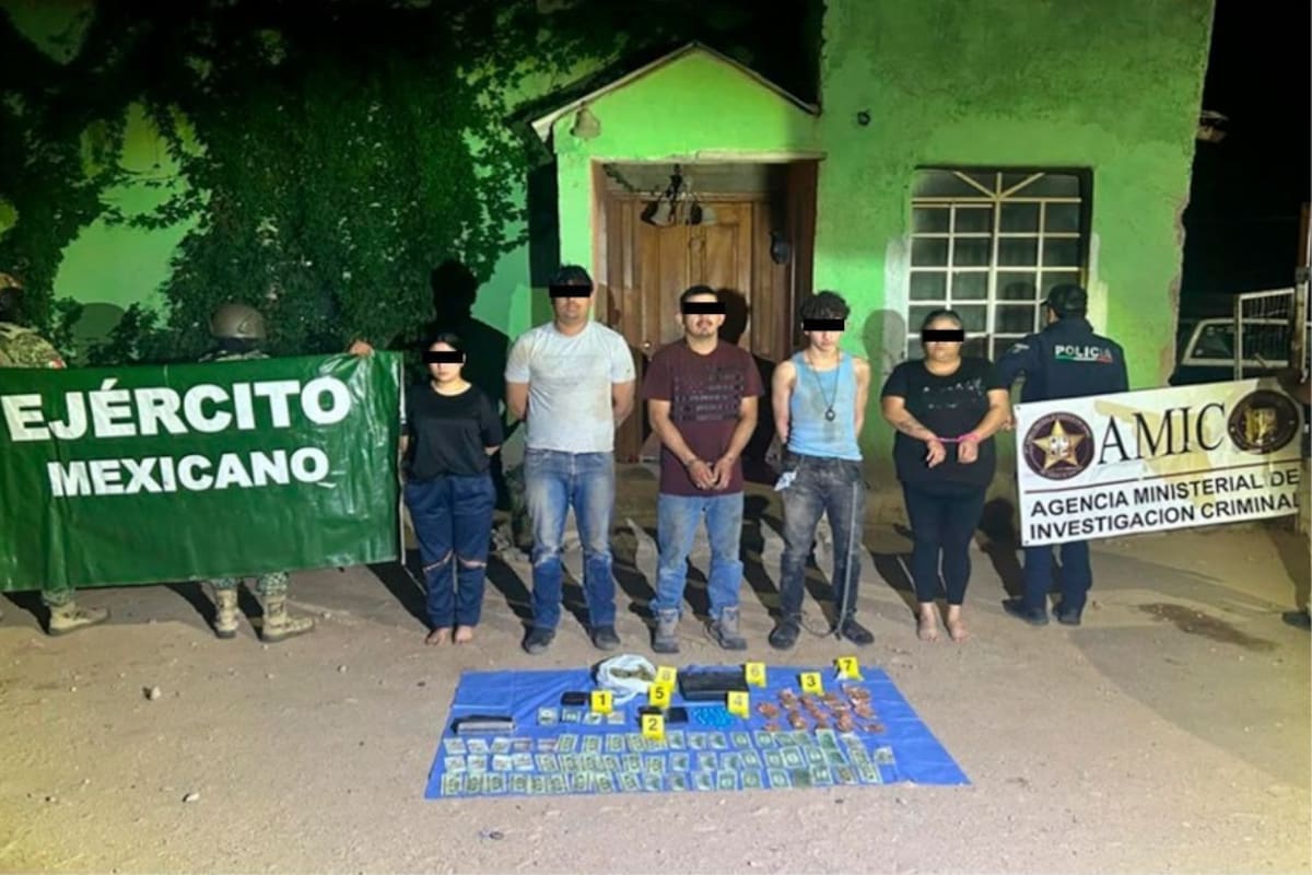 Cateo en Ímuris deja cinco detenidos con droga y dinero; dos son investigados por desapariciones en El Sahuaral