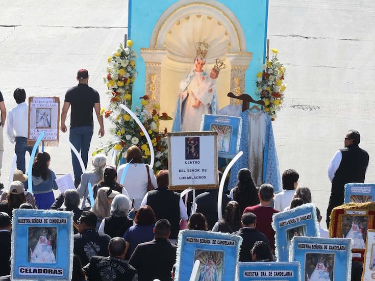 Realizan en Villa de Seris la procesión a la Virgen de Nuestra Señora de la Candelaria