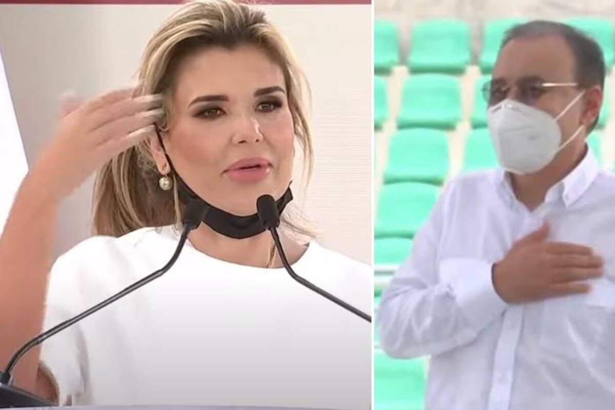 Claudia Pavlovich sube a Alfonso Durazo durante evento de AMLO "para que vaya sintiendo"