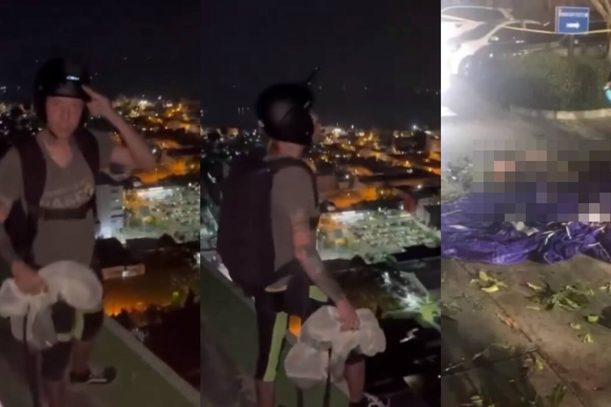 VIDEO: Muere paracaidista tras tirarse de un edificio alto; su paracaídas no abrió