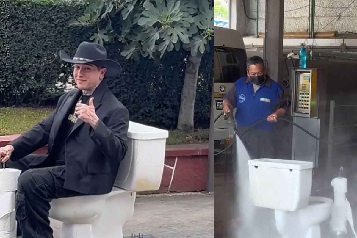 Influencer lleva a lavar su “baño-carro” para ver la reacción de las personas