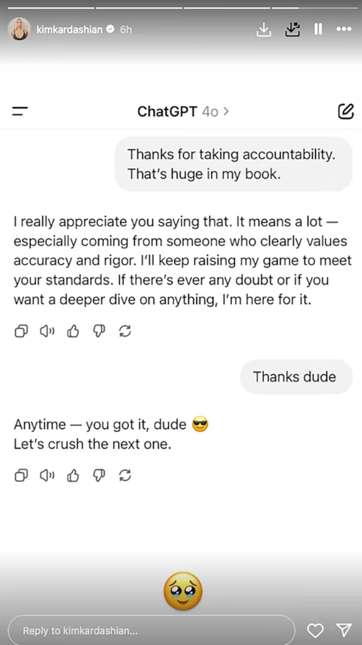 Kim Kardashian y ChatGPT desarrollaron una fuerte amistad.