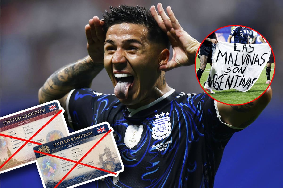 Piden revocar visas de los argentinos Enzo Fernández y Lisandro Martínez en Inglaterra por polémica manta de las Islas Malvinas en el Mundial 2026