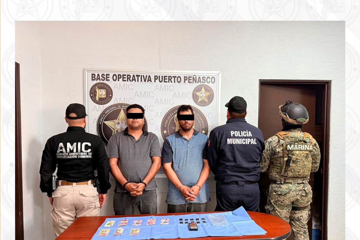 Cateo en Puerto Peñasco deja dos detenidos y droga asegurada