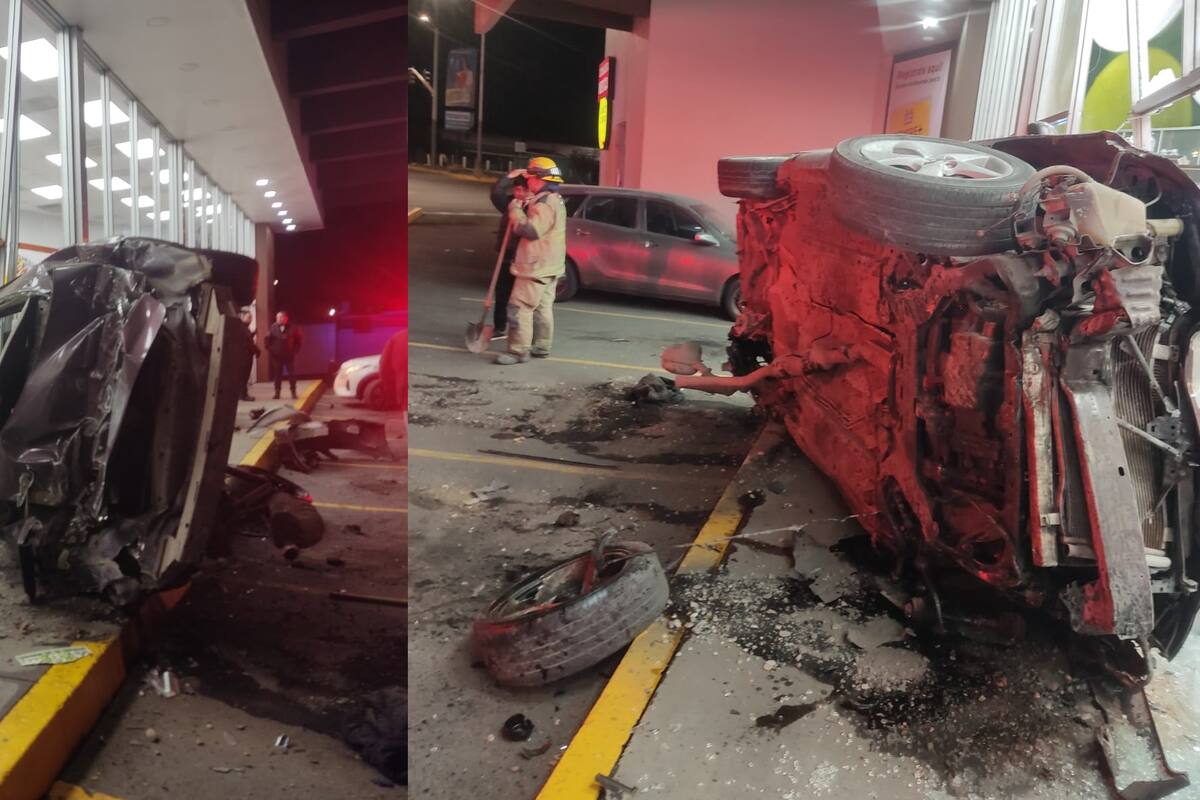 Cuatro lesionados tras volcadura en el bulevar Benito Juárez