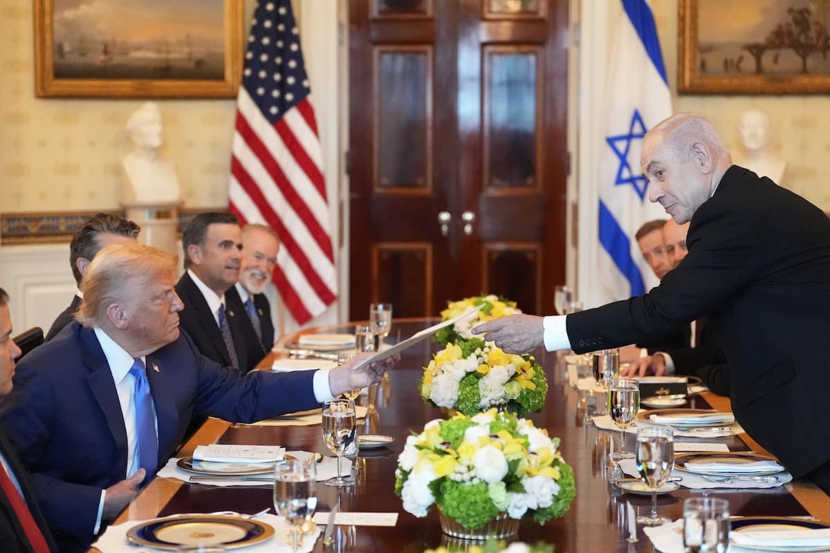 ARCHIVO. El presidente de EEUU, Donald Trump, en una reunión con su homólogo israelí, Benjamin Netanyahu. Crédito: AP/Alex Brandon