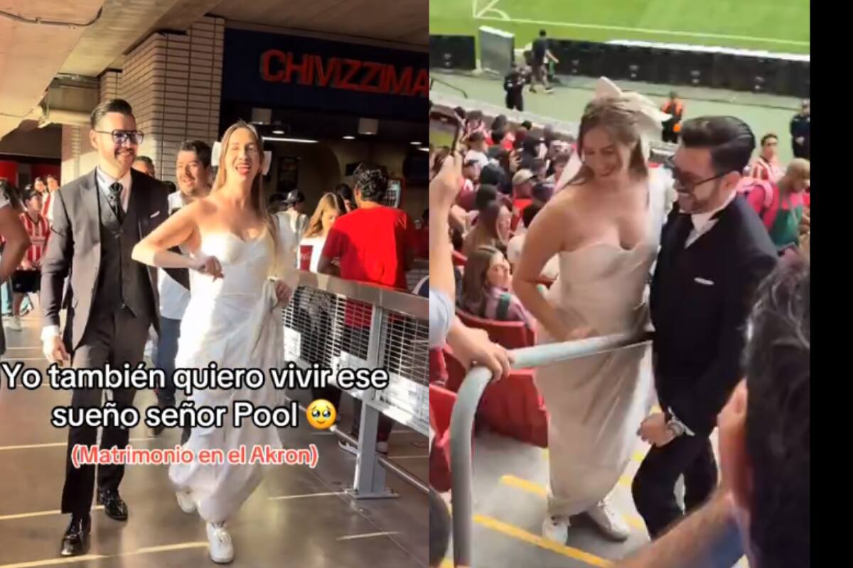 VIDEO: Pareja festeja su matrimonio en el estadio de las Chivas