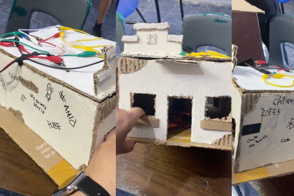 Maestra pide de tarea una maqueta de casa de Infonavit y un alumno construye una casa abandonada