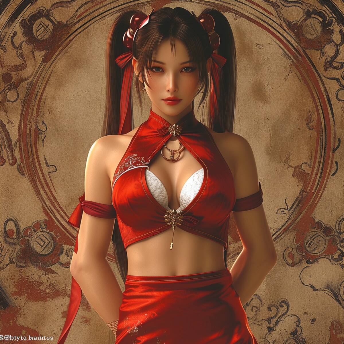 Con su coleta oscura y vestimenta ninja, Mai Shiranui se convierte en el centro de atención en el mundo de los videojuegos de pelea.