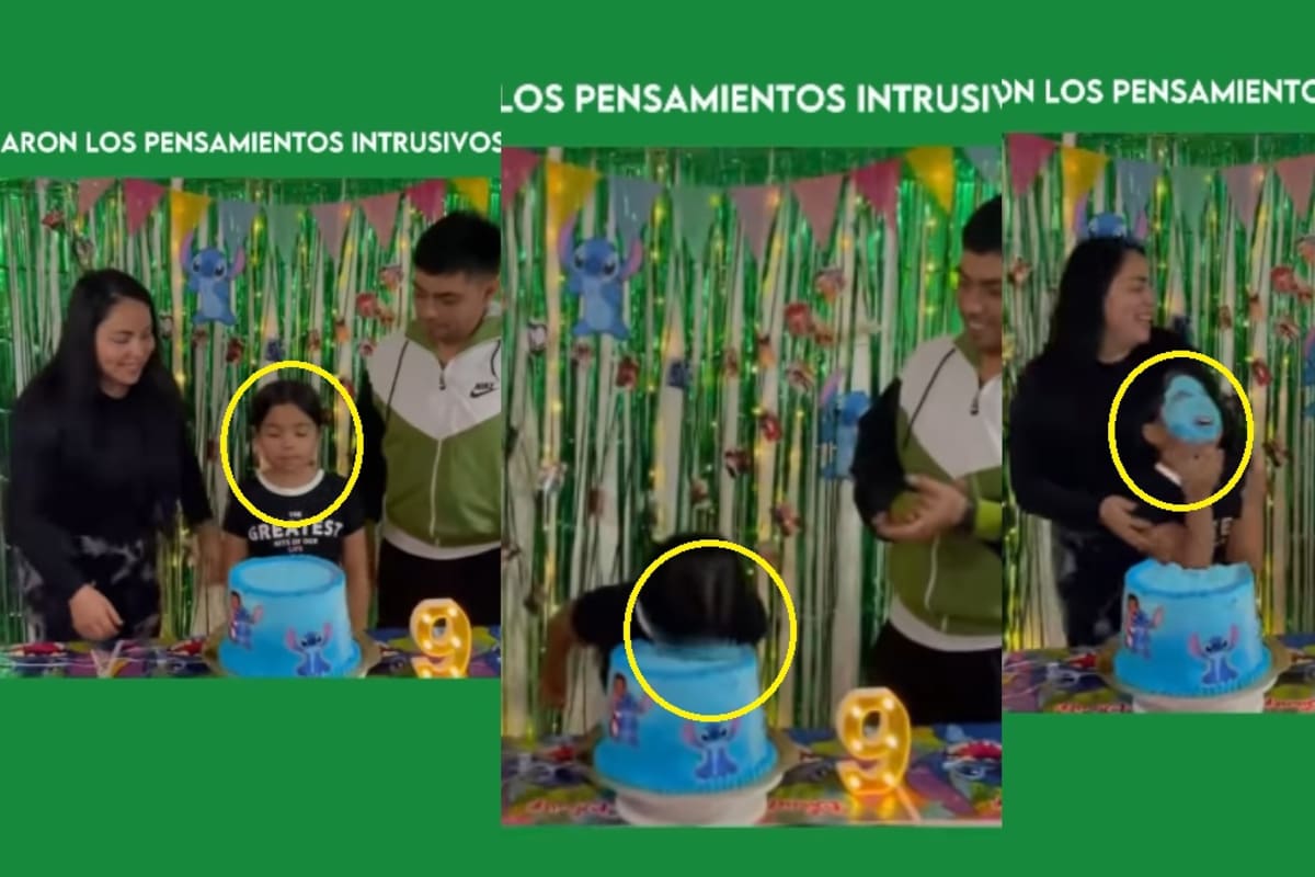 “Encima se puso a llorar cuando fue culpa de ella”: niña se avienta sola al pastel en su cumpleaños y rompe en llanto