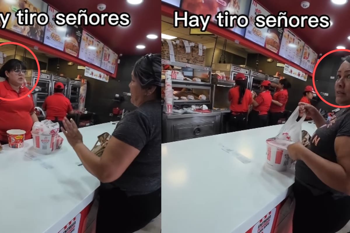 “Esta señora cree que está discutiendo con su marido.”: mujer va a KFC y se pelea porque no hay de las salsas que quiere