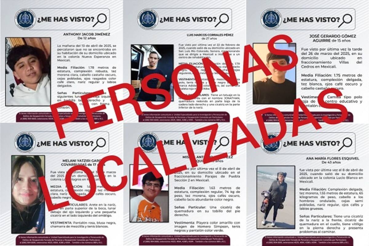 FGE localiza a seis personas que contaban con reporte de búsqueda