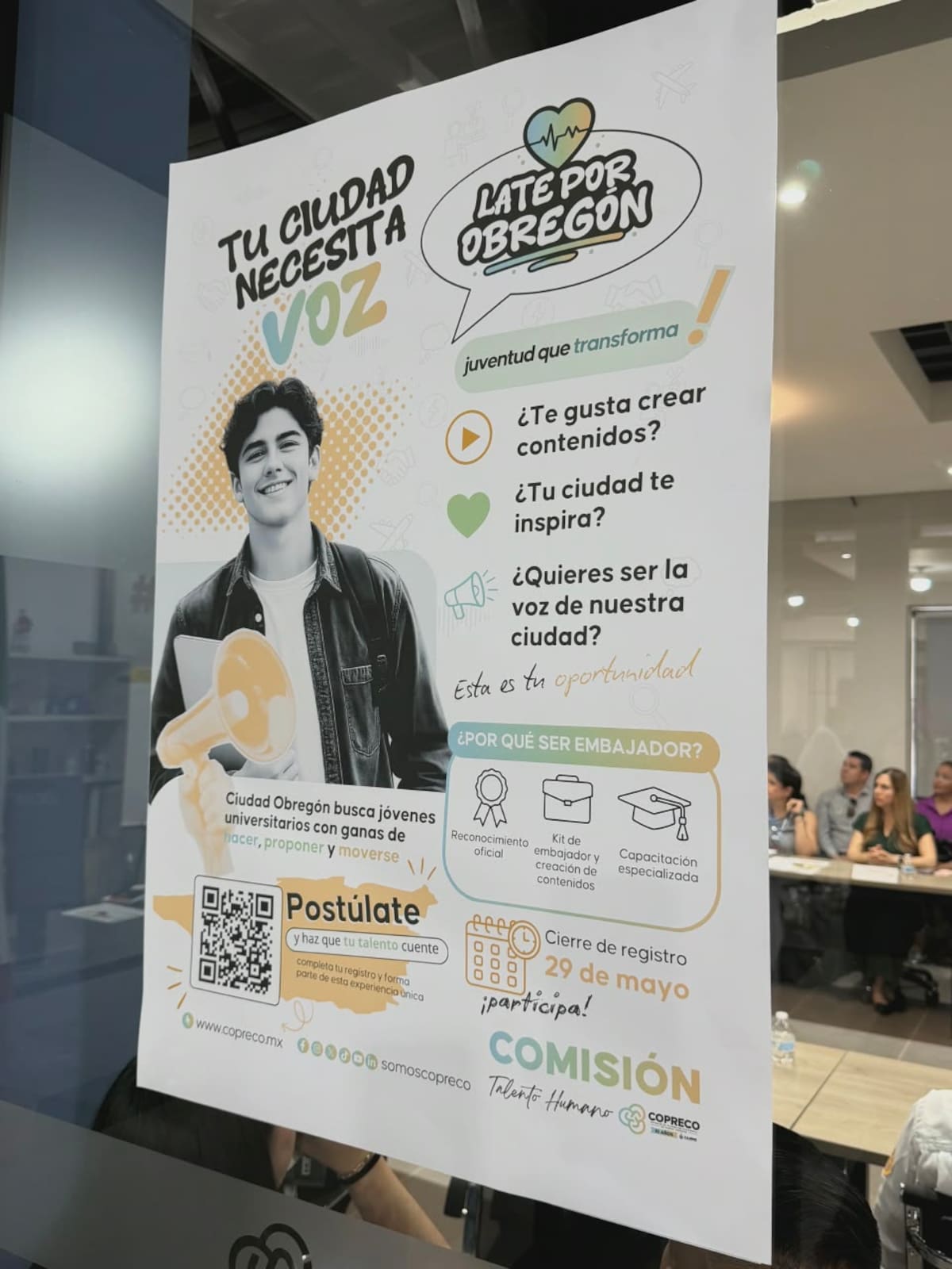 La convocatoria impulsada por Copreco, Canaco, Canacintra y otras cámaras empresariales estará abierta hasta el 29 de mayo y pretende que jóvenes representen a Ciudad Obregón dentro y fuera del País. | Foto: Mayra Echeverría.