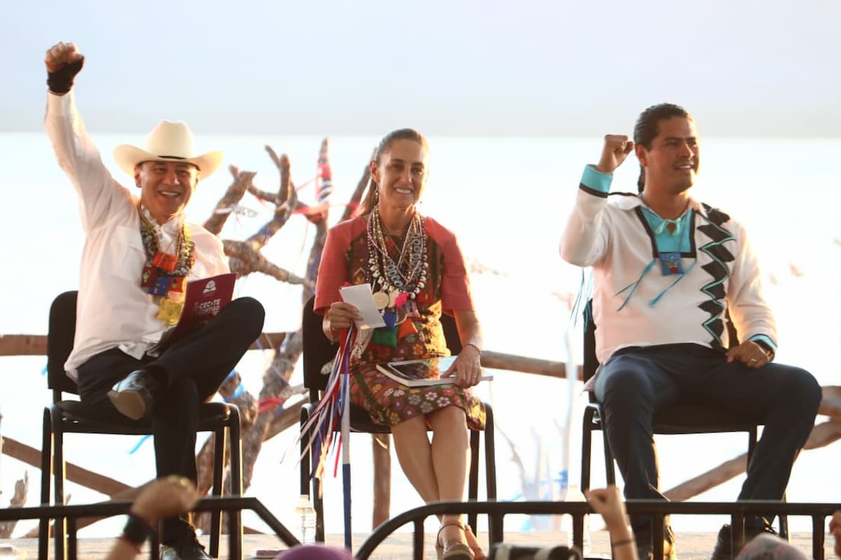 Claudia Sheinbaum inaugura Acueducto Seri junto al gobernador Alfonso Durazo