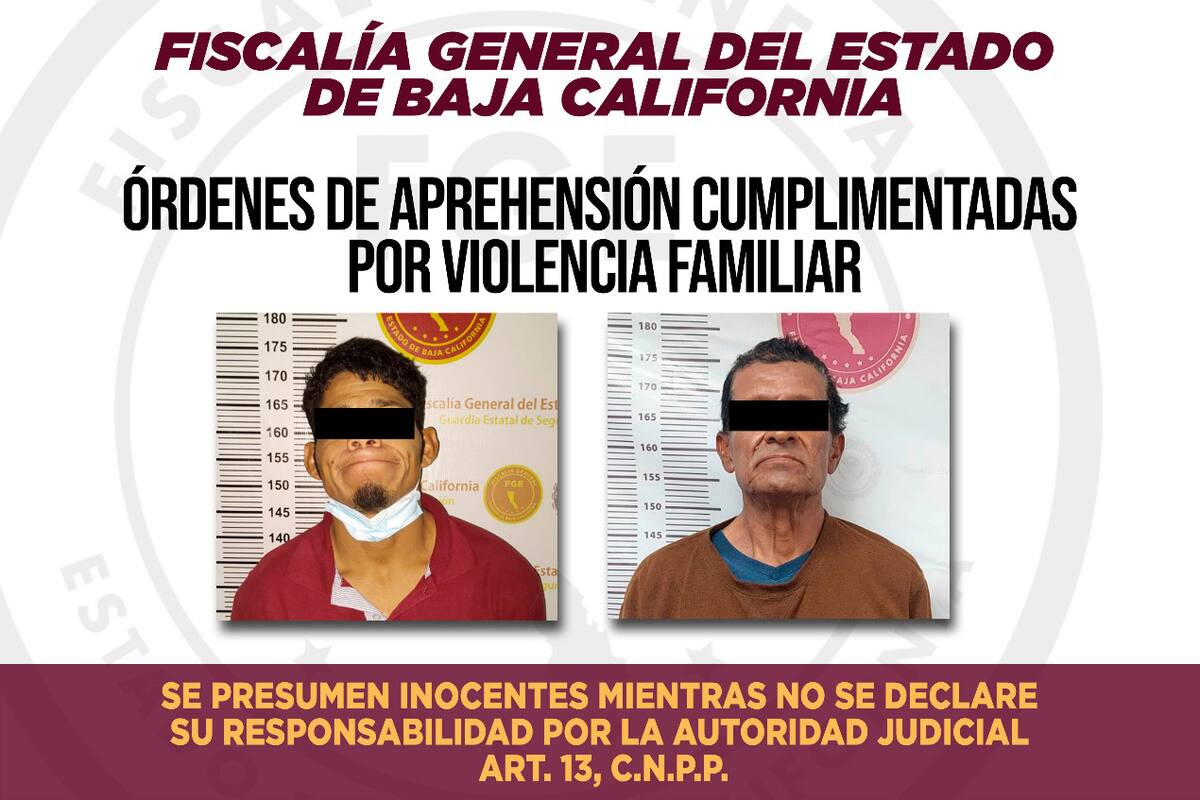Cumplimentan órdenes de aprehensión por violencia familiar