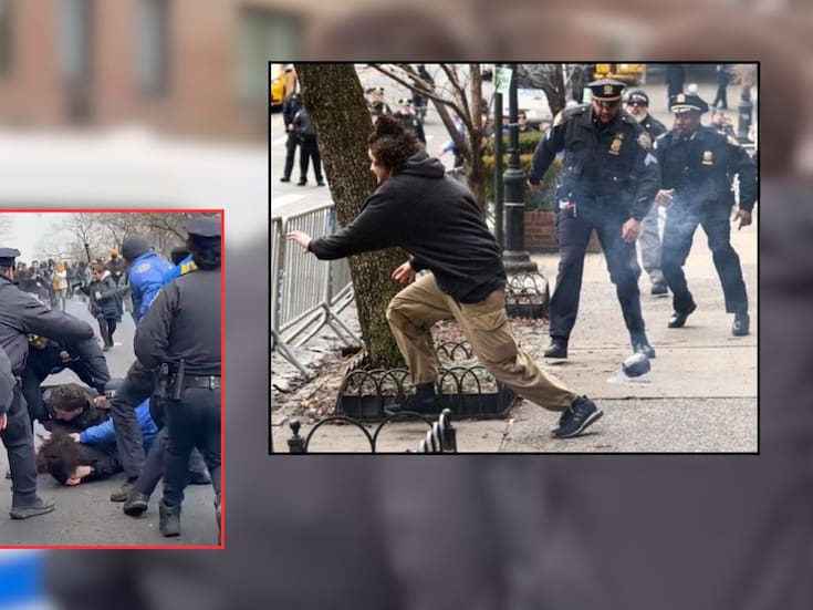 Video muestra el momento en que detienen a sospechoso de terrorismo tras presuntamente lanzar bomba casera durante protesta frente a la residencia del alcalde de Nueva York
