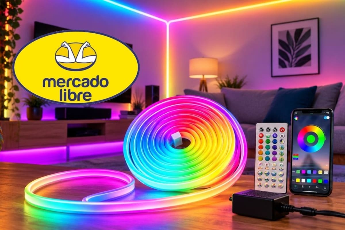La tira de luces LED neón de 10.5 metros impermeable HiFiLUZ baja a 280 pesos en Mercado Libre