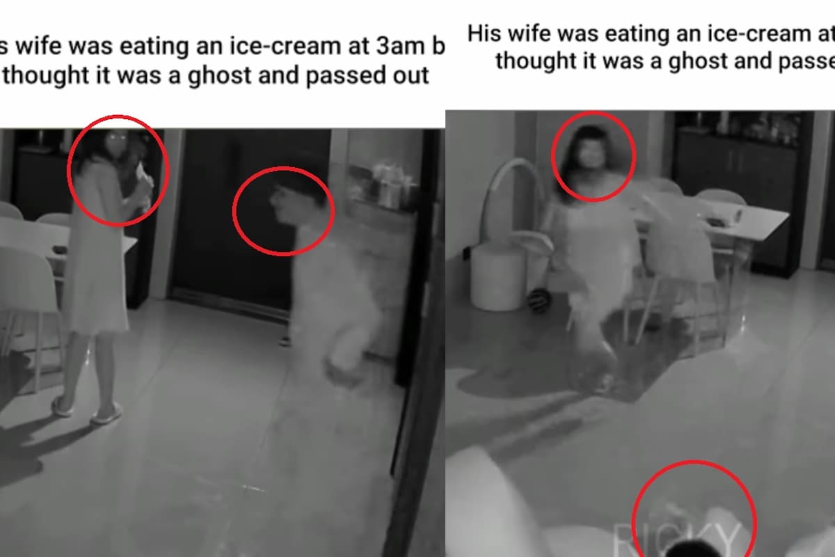 “Pensó que era un fantasma y se desmayó”: vio a su esposa comiendo nieve a las 3 a. m.