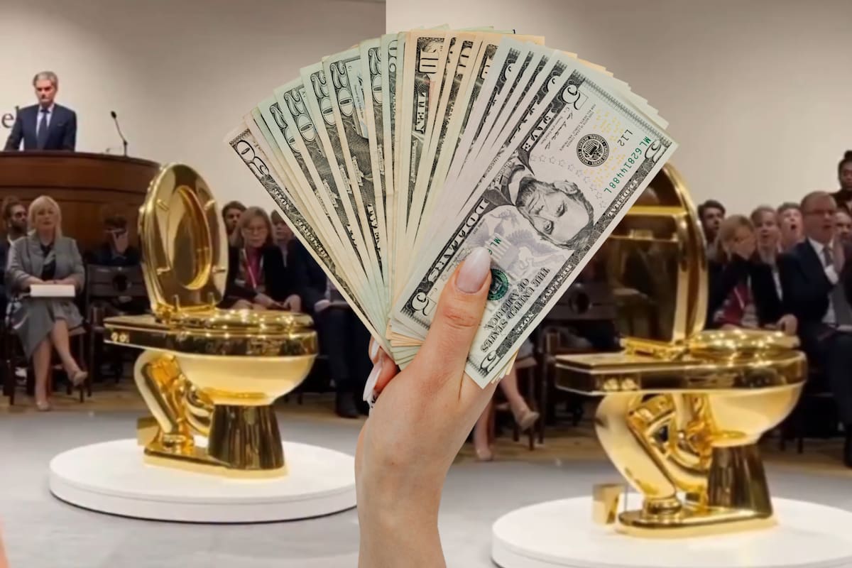 Inodoro de oro macizo: qué es, quién lo creó y por qué fue vendido en 12 millones de dólares