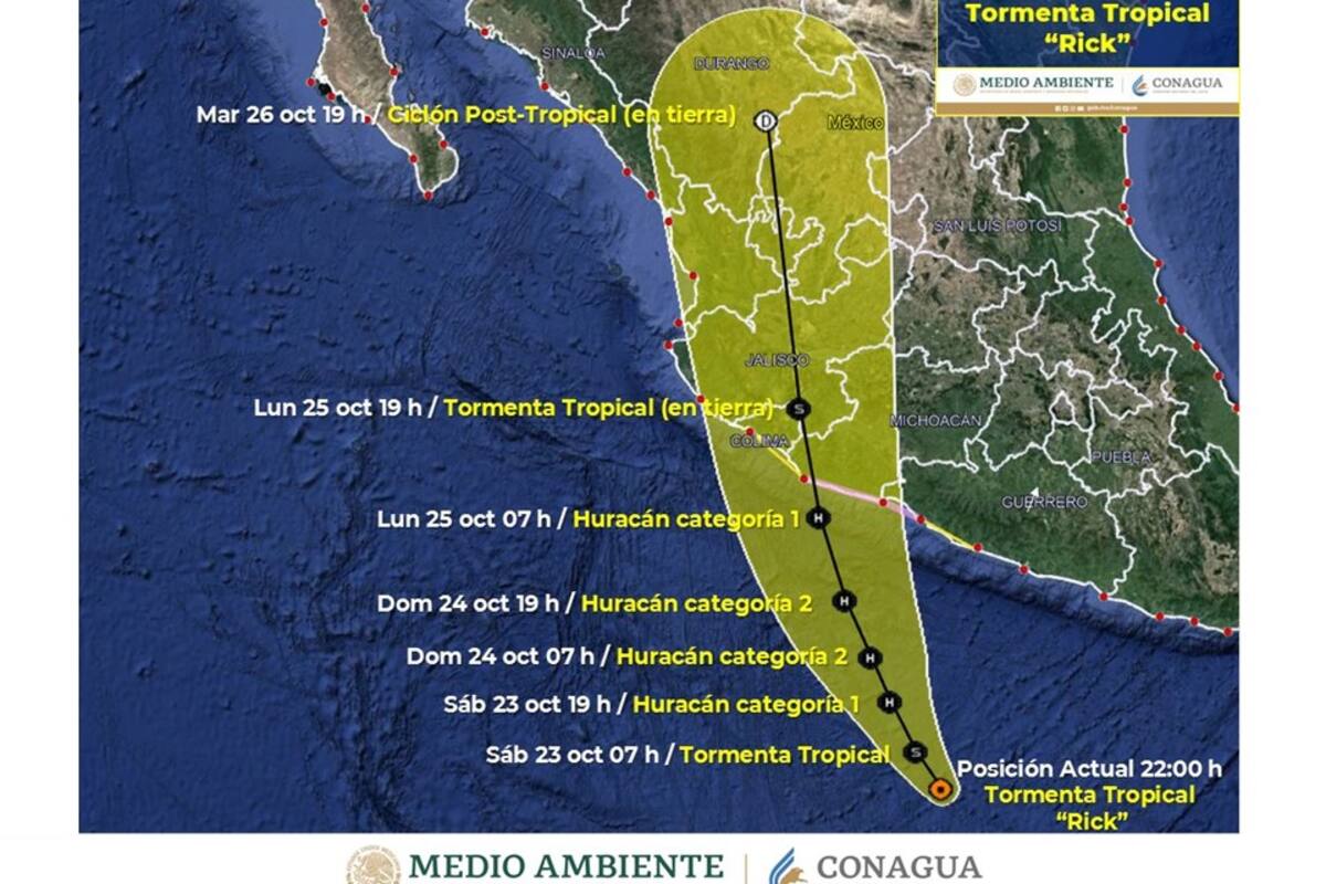“Rick” ya es huracán categoría uno cerca de las costas de Guerrero