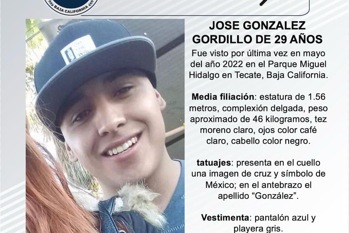 Se busca a José González Gordillo de 29 años