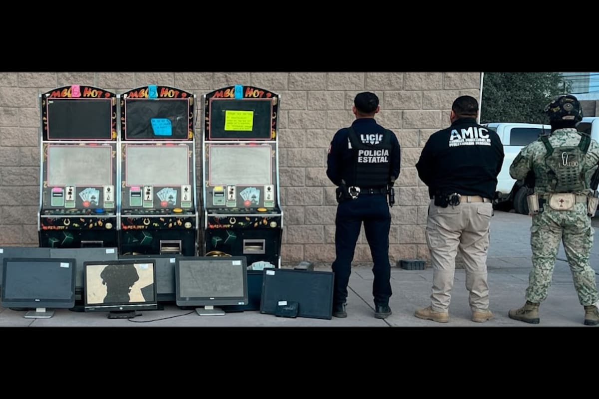 Catean inmueble en Hermosillo y aseguran máquinas tragamonedas y equipo de cómputo