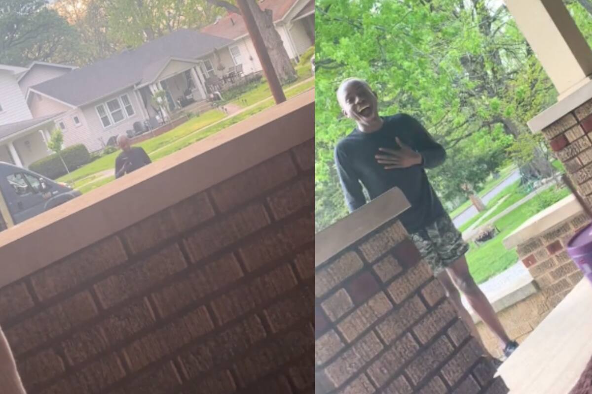 TikTok: mujer asusta a su repartidor de Amazon al esperarlo en el porche de su casa